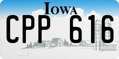 IA license plate CPP616