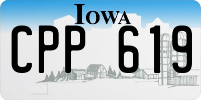 IA license plate CPP619