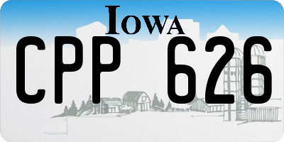 IA license plate CPP626