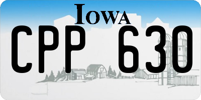 IA license plate CPP630