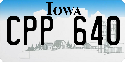 IA license plate CPP640