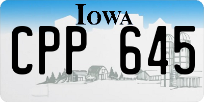 IA license plate CPP645