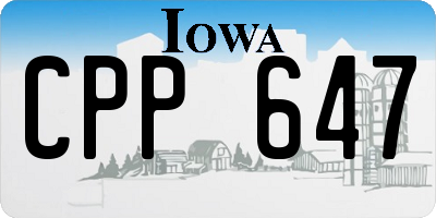 IA license plate CPP647