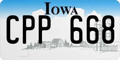 IA license plate CPP668