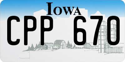 IA license plate CPP670
