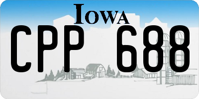 IA license plate CPP688