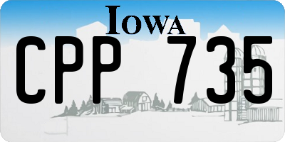 IA license plate CPP735