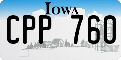 IA license plate CPP760