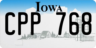 IA license plate CPP768