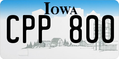 IA license plate CPP800