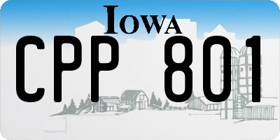 IA license plate CPP801