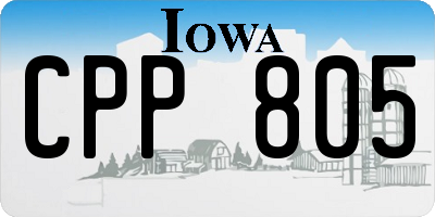 IA license plate CPP805