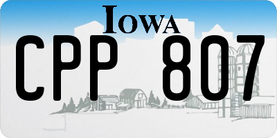 IA license plate CPP807