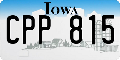 IA license plate CPP815