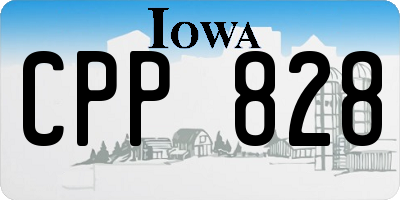 IA license plate CPP828