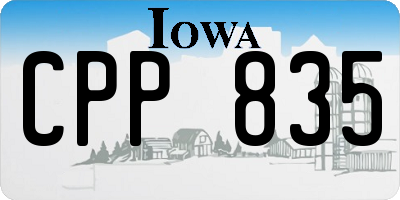 IA license plate CPP835