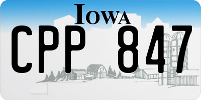 IA license plate CPP847