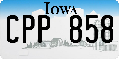 IA license plate CPP858