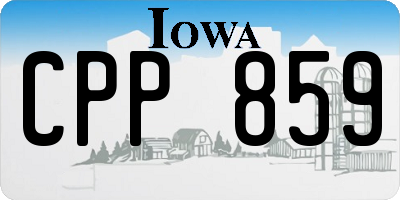 IA license plate CPP859