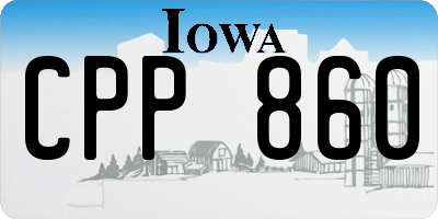IA license plate CPP860