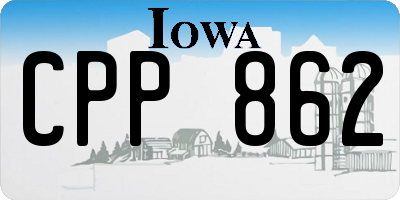 IA license plate CPP862