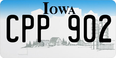 IA license plate CPP902