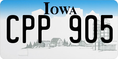 IA license plate CPP905
