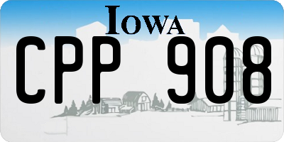 IA license plate CPP908