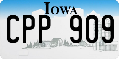 IA license plate CPP909