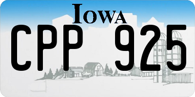 IA license plate CPP925