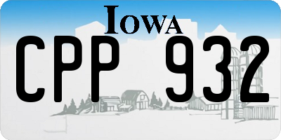 IA license plate CPP932