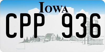 IA license plate CPP936