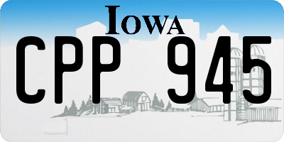 IA license plate CPP945