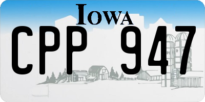 IA license plate CPP947