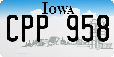 IA license plate CPP958