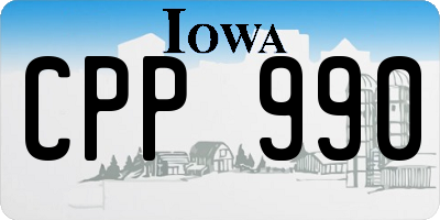IA license plate CPP990