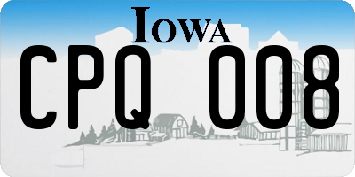 IA license plate CPQ008