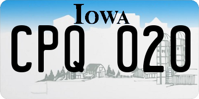 IA license plate CPQ020