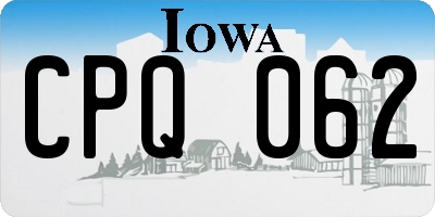 IA license plate CPQ062