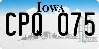 IA license plate CPQ075