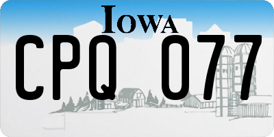 IA license plate CPQ077