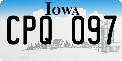 IA license plate CPQ097