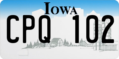 IA license plate CPQ102