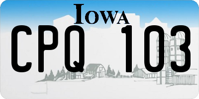 IA license plate CPQ103