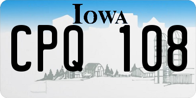 IA license plate CPQ108