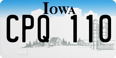 IA license plate CPQ110