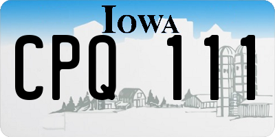 IA license plate CPQ111