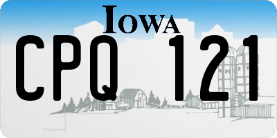 IA license plate CPQ121