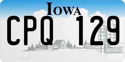 IA license plate CPQ129