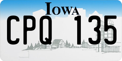 IA license plate CPQ135